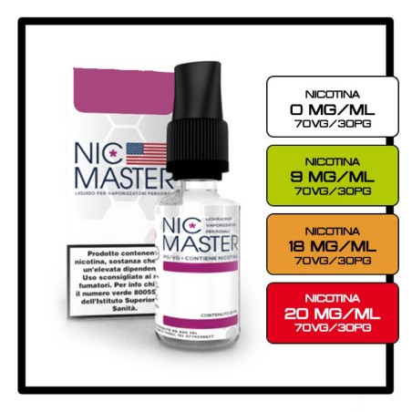BASETTA 10ML CON NICOTINA 70/30 NIC MASTER