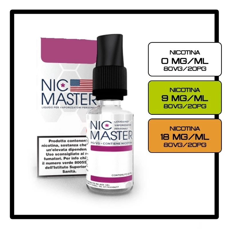 Base Pronta neutra 70/30 10ml nic. 20 Nic Master NIC MASTER 1 - E-Smoking di Fiacco Marco 