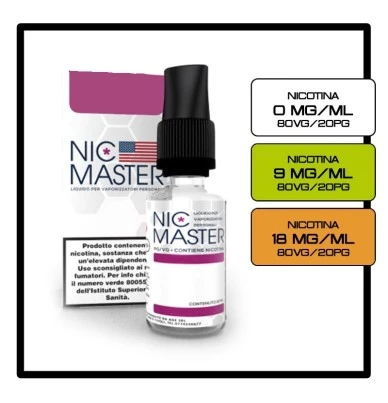 BASETTA 10ML CON NICOTINA 80/20 NIC MASTER NIC MASTER 1 - E-Smoking di Fiacco Marco 
