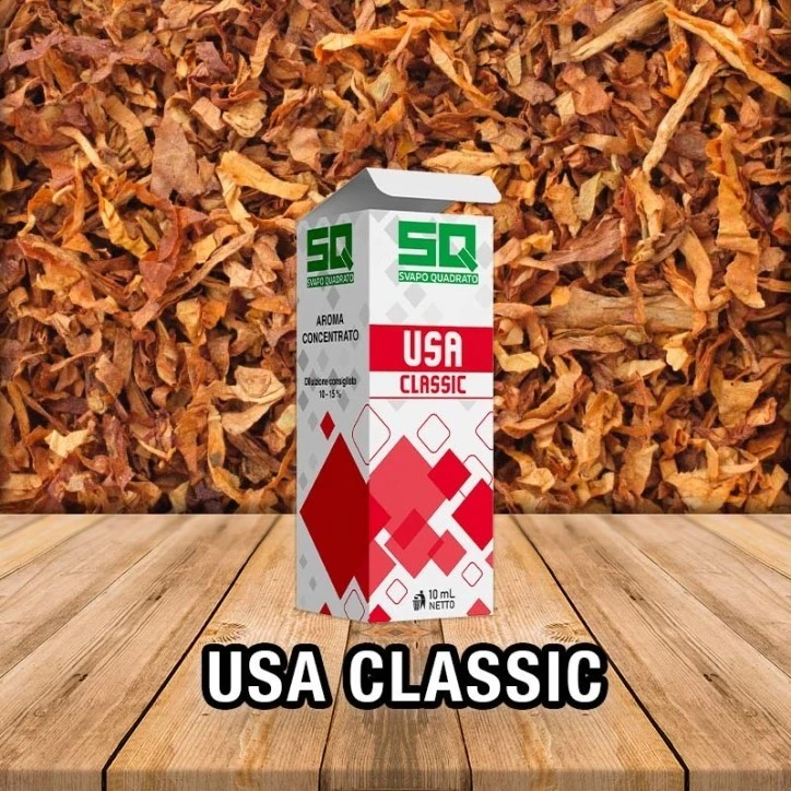 USA CLASSIC LIQUIDO TABACCOSO 10ML PRONTO  SVAPO QUADRATO