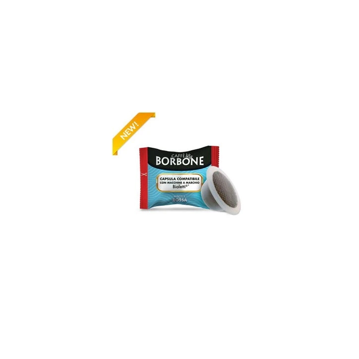 100 CAPSULE COMPATIBILI  BIALETTI®*  MISCELA ROSSA CAFFE' BORBONE.
