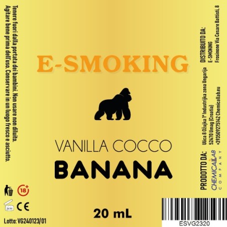 VANILLA COCCO E BANANA AROMA 20 ML E-SMOKING + GLICERINA 30ML
