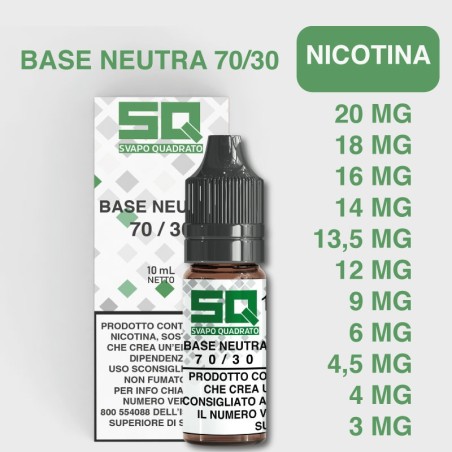 BASE PRONTA 70/30 CON E SENZA NICOTINA - SVAPOQUADRATO