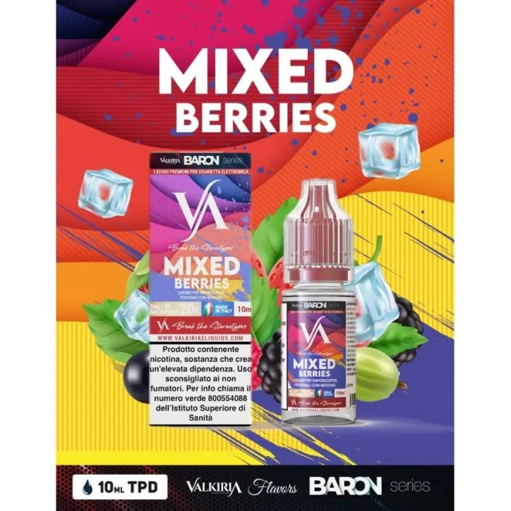 MIXED BERRIES LIQUIDO PRONTO NICOTINA 10 ML VALKIRIA
