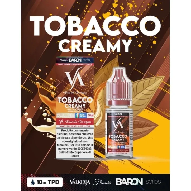 TOBACCO CREAMY LIQUIDO PRONTO NICOTINA 10 ML VALKIRIA