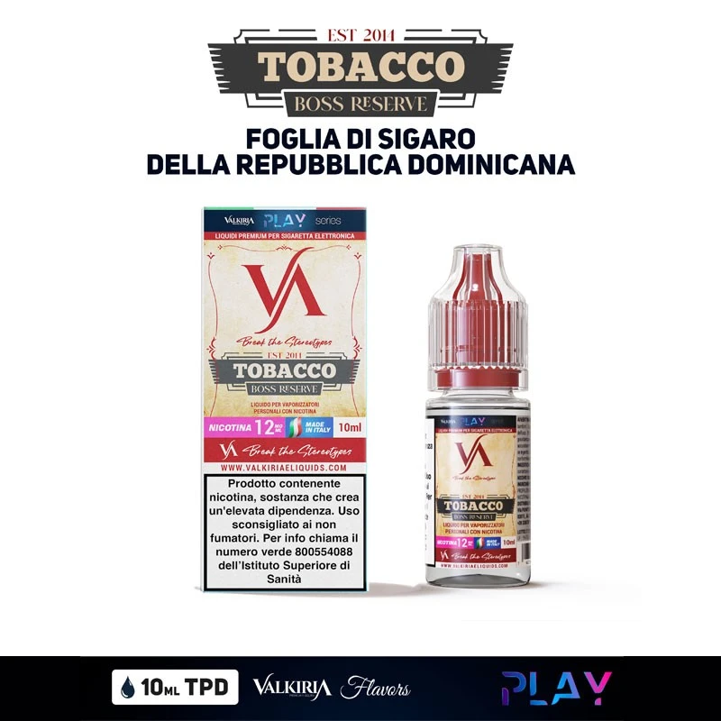BOSS RESERVE TOBACCO PLAY LIQUIDO 10ML VALKIRIA 1 - E-Smoking di Fiacco Marco 