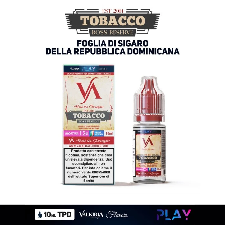 BOSS RESERVE TOBACCO PLAY LIQUIDO PRONTO NICOTINA 10 ML VALKIRIA