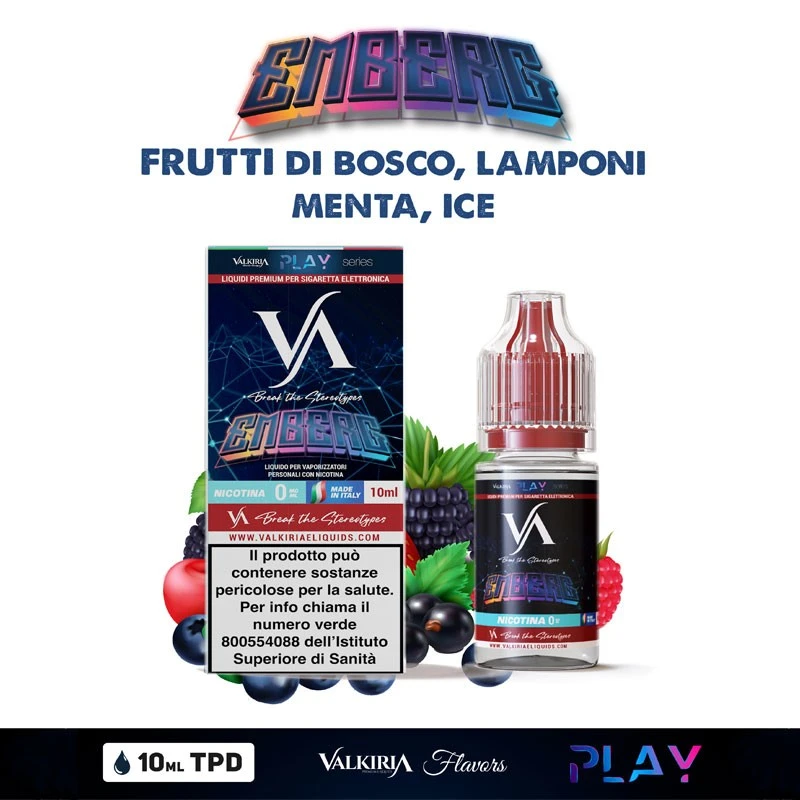 EMBERG PLAY LIQUIDO PRONTO NICOTINA 10 ML VALKIRIA 1 - E-Smoking di Fiacco Marco 