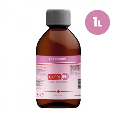 ALCOOL ETILICO DENATURATO 96° IN BOTTIGLIA DA 1L - IPERCLEANER