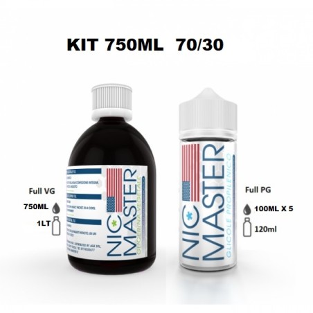 KIT BASE SCOMPOSTO 70/30 750ML  NIC MASTER