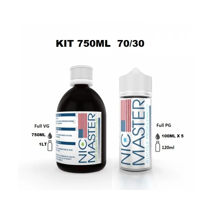 KIT BASE SCOMPOSTO 70/30 750ML  NIC MASTER