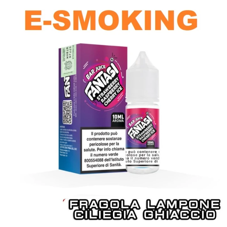 STRAWBERRY RASPBERRY CHERRY ICE BAR JUICE AROMA CONCENTRATO 10ML FANTASI VAPE