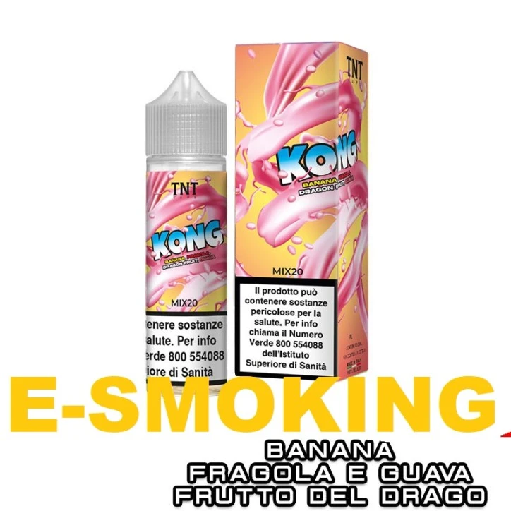 KONG FRUITY MIX&VAPE 20 ML TNT VAPE BANANA FRAGOLA GUAVA FRUTTO DEL DRAGO