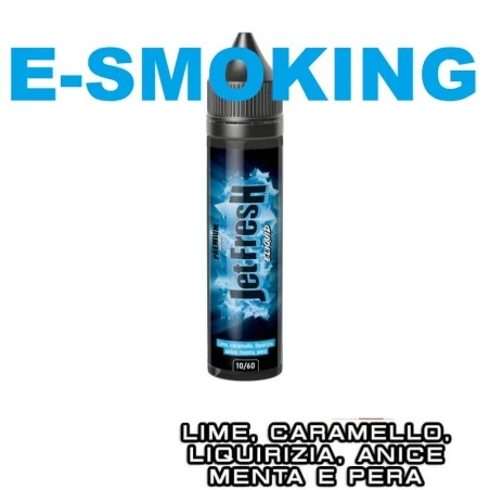 JET FRESH AROMA SHOT 10 ML IN 60 ML ELIQUID FRANCE LIQUIRIZIA MENTA PERA CARAMELLO LIME ANICE