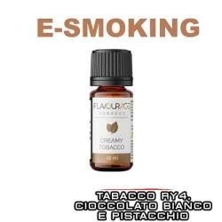CREAMY TOBACCO AROMA CONCENTRATO 10 ML FLAVOURAGE TABACCO RY4 CIOCCOLATO BIANCO PISTACCHIO