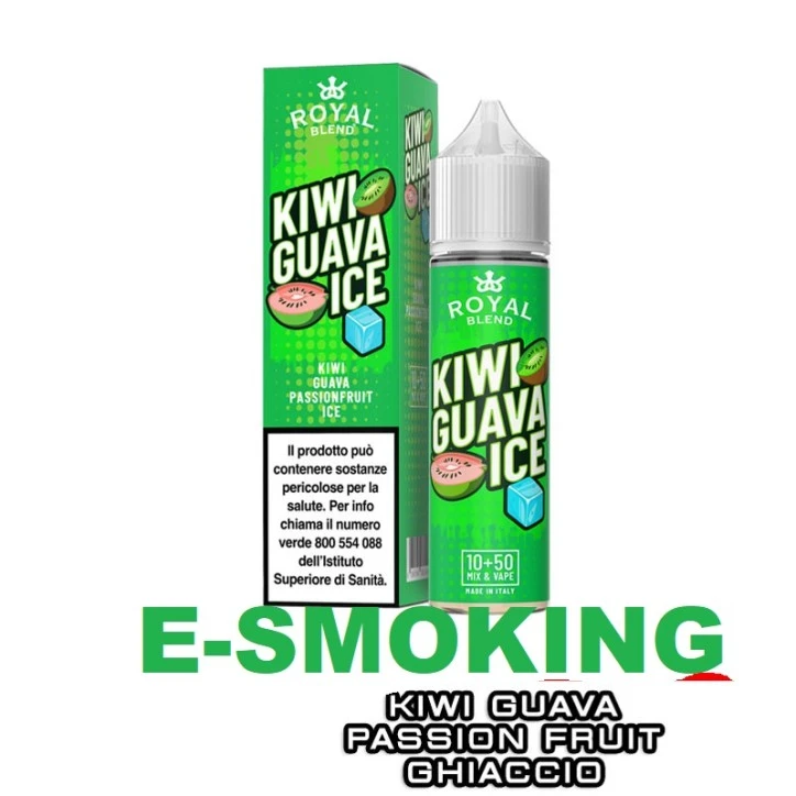 ROYAL BLEND Kiwi Guava Ice Aroma Shot 10 ml in 60 ml - Kiwi, Guava e Frutto della Passione Ice