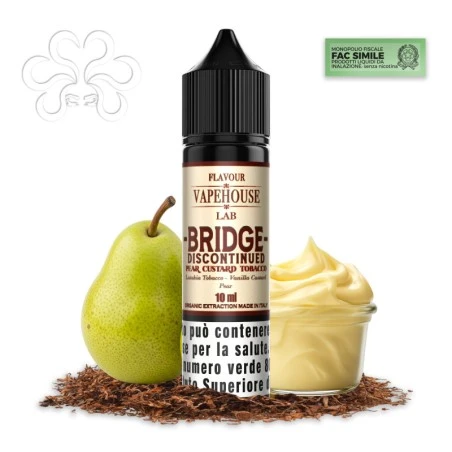LAB BRIDGE DISCONTINUED AROMA 10/60 ML SHOT VAPEHOUSE LATAKIA TOBACCO, VANILLA CUSTARD, PEAR