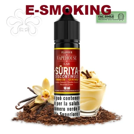 LAB SURIYA DISCONTINUED AROMA 10/60 ML SHOT VAPEHOUSE LATAKIA TOBACCO, VANILLA CUSTARD, BAVARIAN CREAM