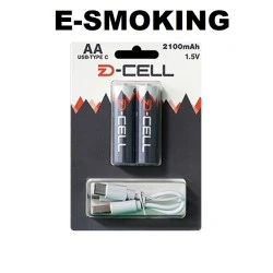 DZ-CELL AA USB-C BATTERIA RICARICABILE 2100MAH 2 PEZZI