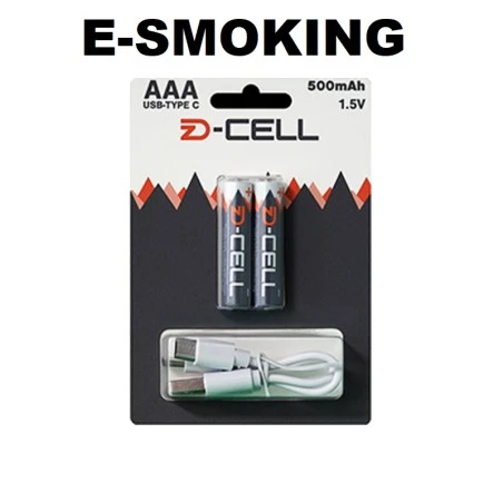 DZ-CELL AAA USB-C BATTERIA RICARICABILE 500MAH 2 PEZZI