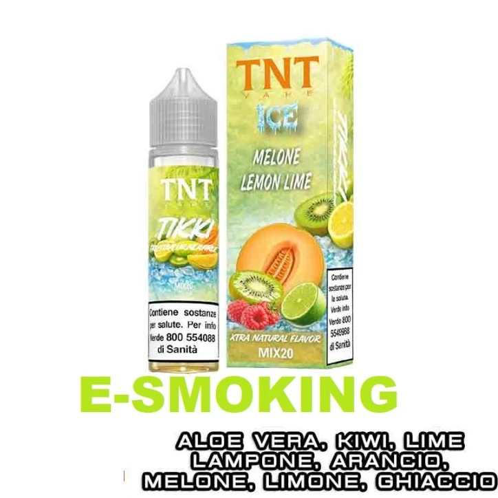 TIKKI FRUITY ICE MIX&VAPE 20 ML TNT VAPE LIMONE LIME ARANCIA KIWI MELONE LAMPONE ALOE VERA ICE