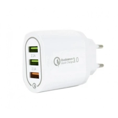 Caricabatterie - Presa muro USB 3 porte 2,1A 5V