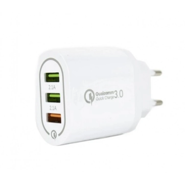 Caricabatterie - Presa muro USB 3 porte 2,1A 5V