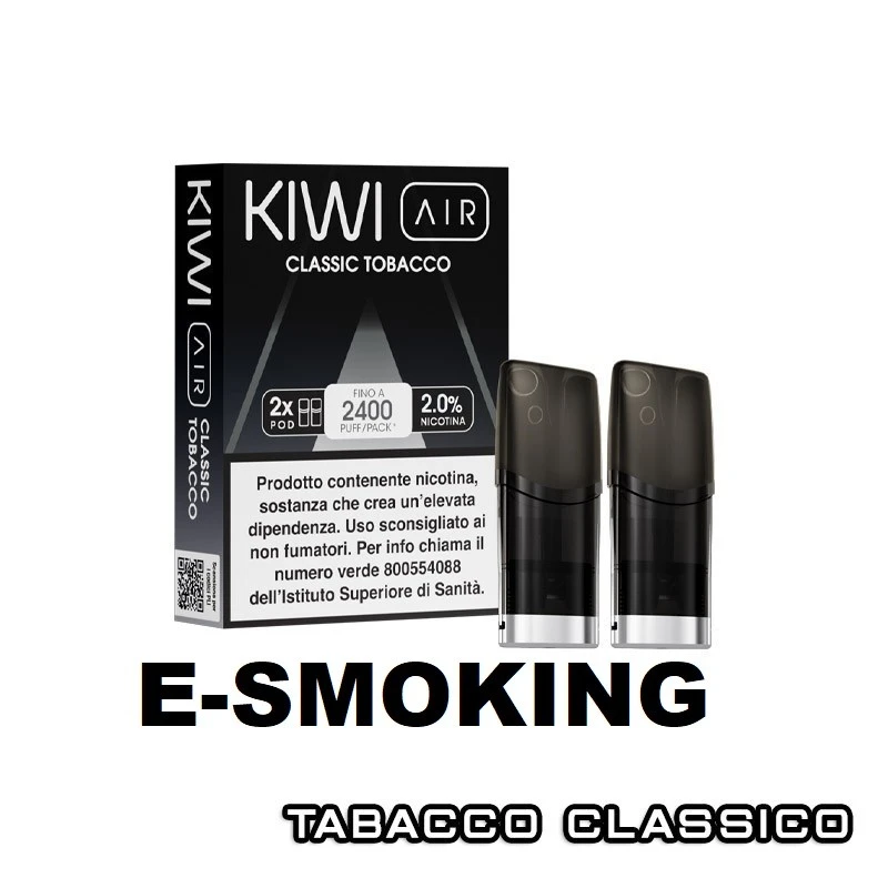 CLASSIC TOBACCO Pod Precaricate KIWI AIR 2 Pezzi Tabacco Classico Kiwi Vapor 1 - E-Smoking di Fiacco Marco 