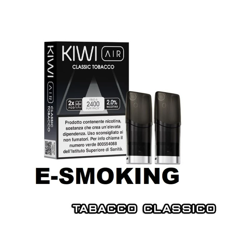 CLASSIC TOBACCO Pod Precaricate KIWI AIR 2 Pezzi Tabacco Classico