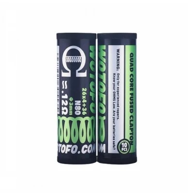 Resistenza Quad Core Fused Clapton 0.12 Ohm - 10 pezzi WOTOFO 1 - E-Smoking di Fiacco Marco 