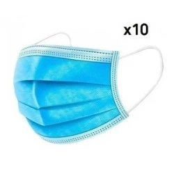 MASCHERINE CHIRURGICHE MONOUSO CF. 10 PZ IN TNT A 3 STRATI CON ELASTICI - [product.brand] 1 - E-Smoking di Fiacco Marco 