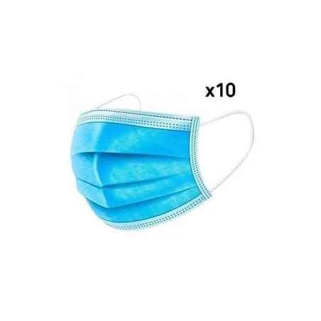 MASCHERINE CHIRURGICHE MONOUSO CF. 10 PZ IN TNT A 3 STRATI CON ELASTICI - [product.brand] 1 - E-Smoking di Fiacco Marco 