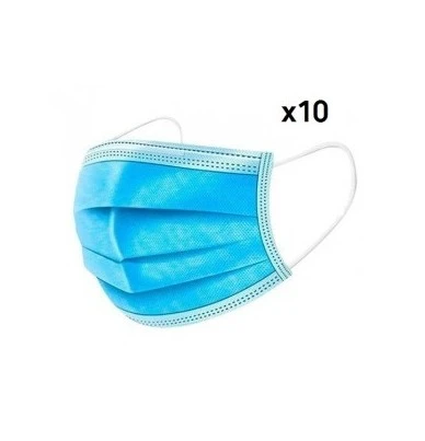 MASCHERINE CHIRURGICHE MONOUSO CF. 10 PZ IN TNT A 3 STRATI CON ELASTICI - [product.brand] 1 - E-Smoking di Fiacco Marco 