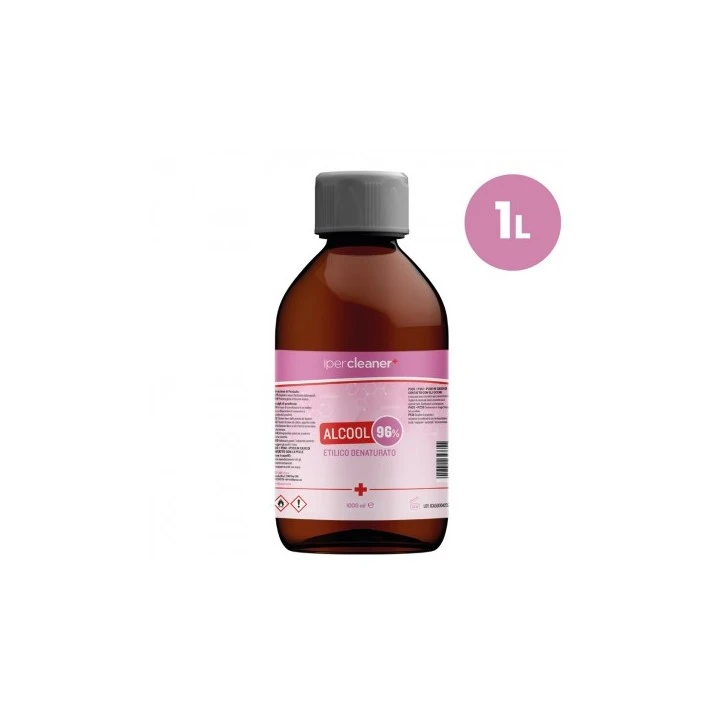 ALCOOL ETILICO DENATURATO 96° IN BOTTIGLIA DA 1L - IPERCLEANER