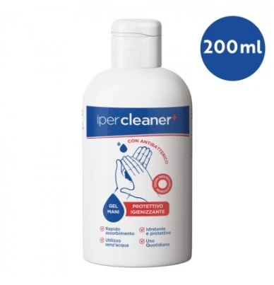 GEL DISINFETTANTE MANI CON LACTOFERRICINA 200ML - IPERCLEANER IperCleaner 1 - E-Smoking di Fiacco Marco 