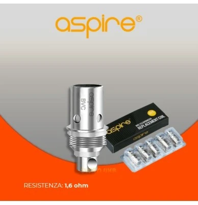 Resistenza Aspire BVC CE5-S / VIVI NOVA -S / ET-S / K1 ASPIRE 1 - E-Smoking di Fiacco Marco 